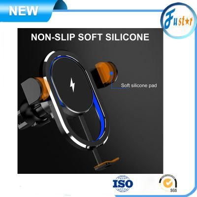2020 New Products Fast Qi Wireless Car Charger A5 Infrared Auto-Sens Air Vent Mount Smart Automatic Clamping for Mobile Phone