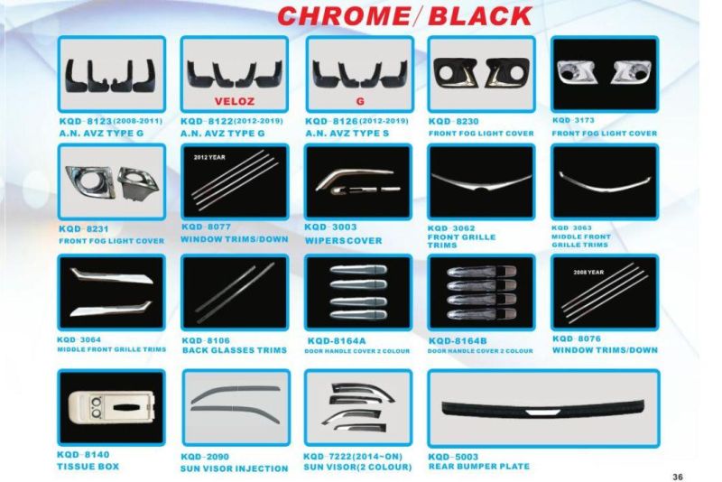 High Quality Middle Front Grille Trims for Toyota Avanza 2016~2018