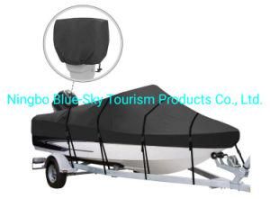 Upgraded 600d Trailerable Waterproof Boat Cover Fits V-Hull, Tri-Hull, Runabout Boat