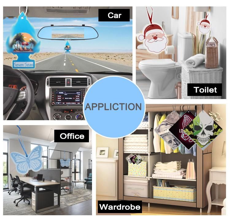 Custom Paper Car Hanger Car Air Freshener for Different Shapes and Scents