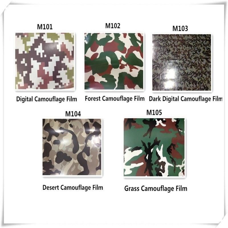 1.52*28m Self Adhesive Car Wrap Foil Bubble Free Camouflage Vinyl Wrap