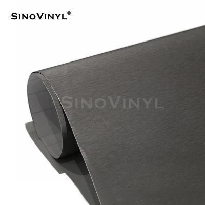 SINOVINYL Factory Price Hot Selling Aluminum Brushed Grey PVC Car Body Wrapping Stickers