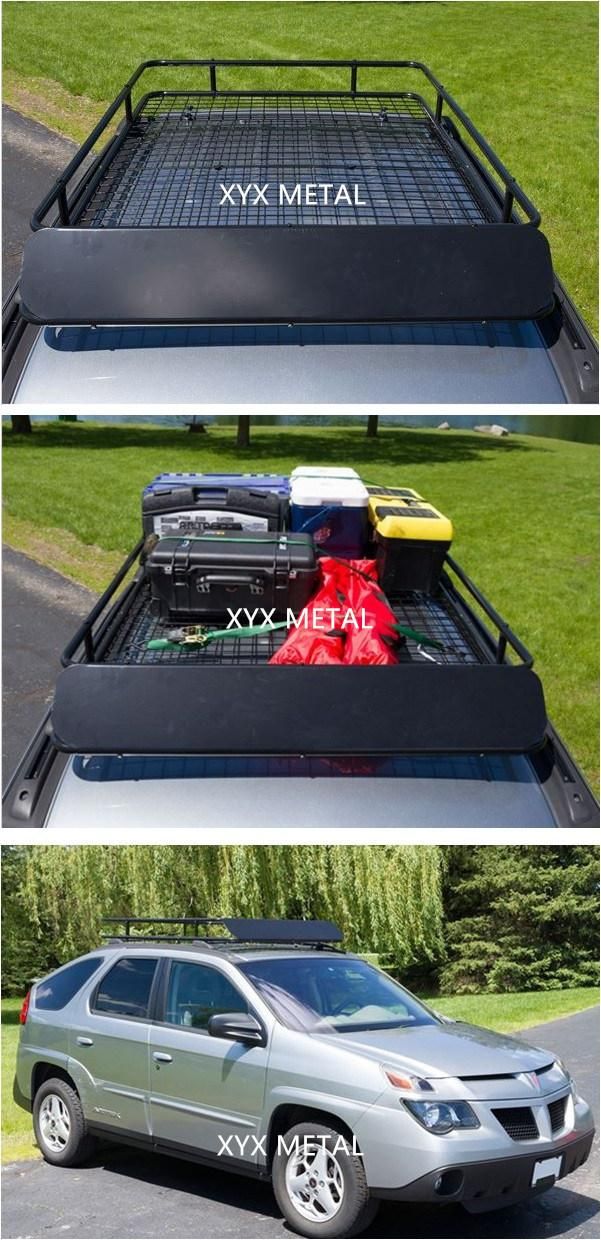 Universal Steel Roof Cargo Basket Rack with Wind Fairing