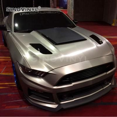 SINOVINYL High Quality Air Bubble Free Electro Metallic Brushed Wrapping Film Vinyl For Car