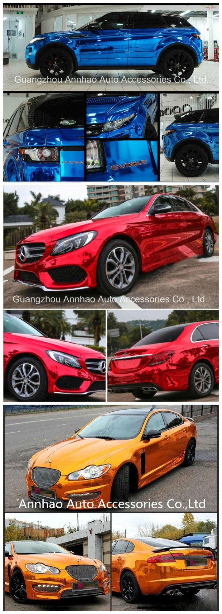 Factory Selling 1.52*28m Size Car Body Wrap Sticker Mirror Chrome Vinyl