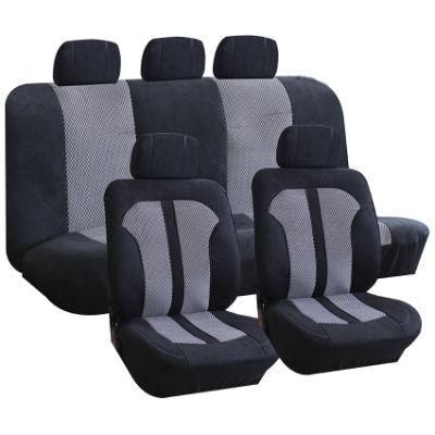 9PCS/Set Grid Velvet and Single Mesh Seats Luxury Car Seat Cover Set