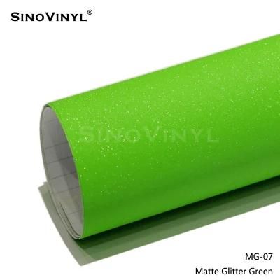 SINOVINYL Popular Matte Glitter Wrap Car Matte Green Color Changing Vehicle Vinyl Wrap