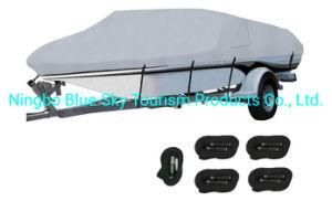 600d Boat Cover Heavy Duty Waterproof Trailerable Boat Cover with 2 Air Vents Fits V-Hull, Tri-Hull, Fishing Boat, Bass Boats, PRO-Style, Runabout