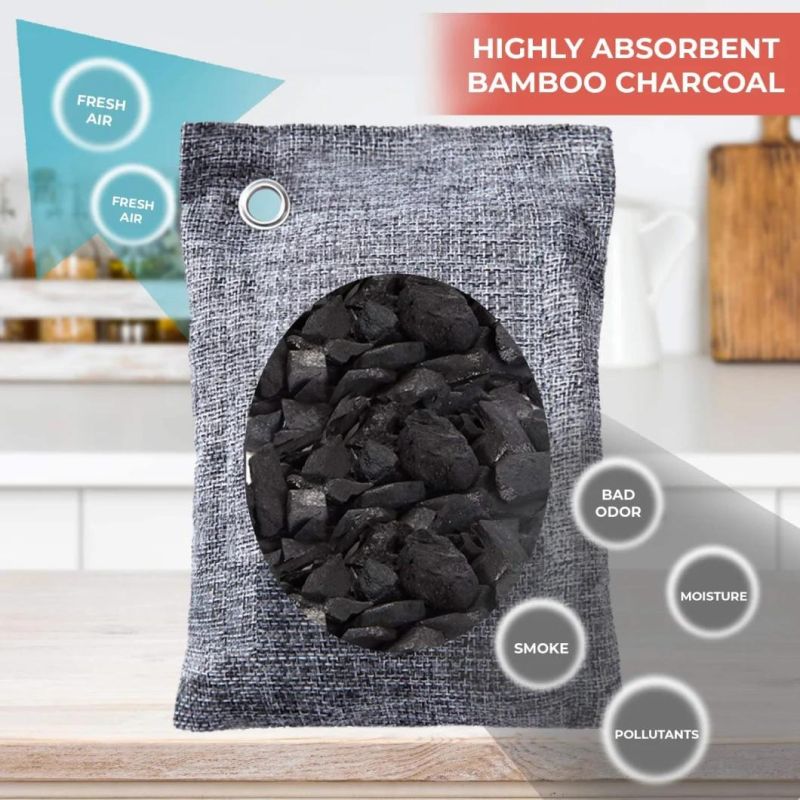 Odor Neutralizing Freshener Pouches, Bamboo Charcoal Air Purifying Bags, Natural Odor Absorber for Home, Office, Gym