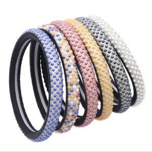 Anti-Skid Pearl Diamond Car Steering Wheel Cover for Girls