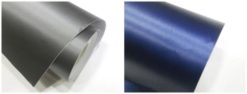 Car Used Self Adhesive 1.52*28m Dark Gray Brushed Aluminum Vinyl Car Wrap Film