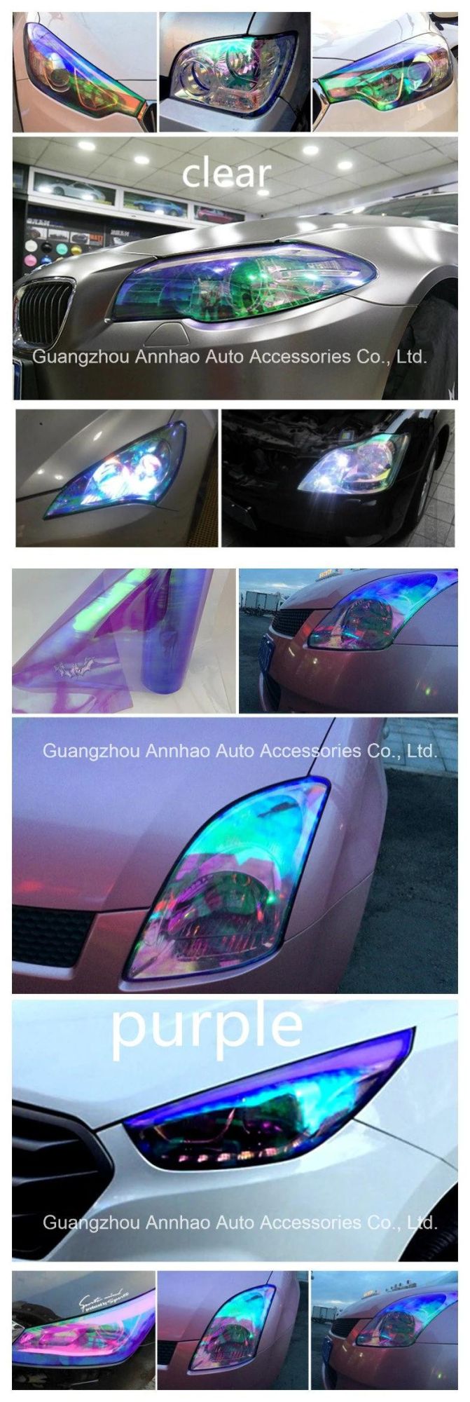 PVC Material Self Adhesive Sticker Chameleon Film Lamp Light for Car