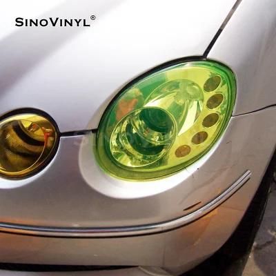 SINOVINYL Good Quality Fluorescent Yellow Removable Glue Transparent Wrap Vinyl Car Light Film