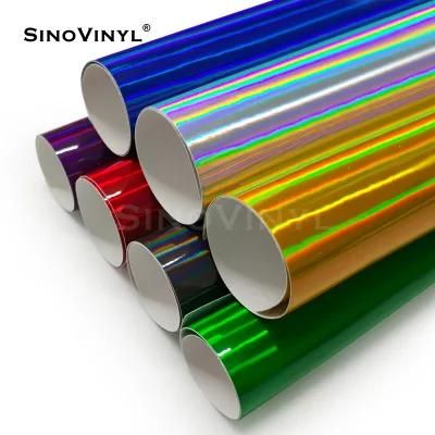 SINOVINYL Popular Free Sample PVC Chrome Laser Green Air Bubble Free Vinyl For Car Film Wrap