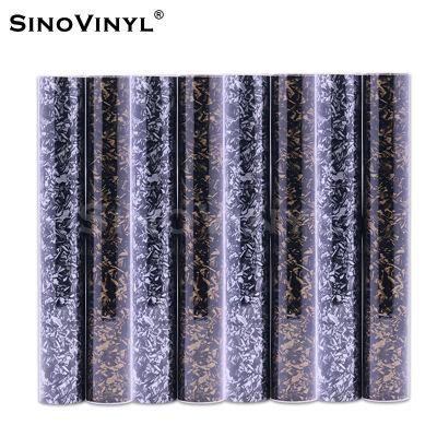 SINOVINYL Hot Selling Wholesale Forged Carbon Fiber Black Silver Vinyl PVC Film Car Wrap