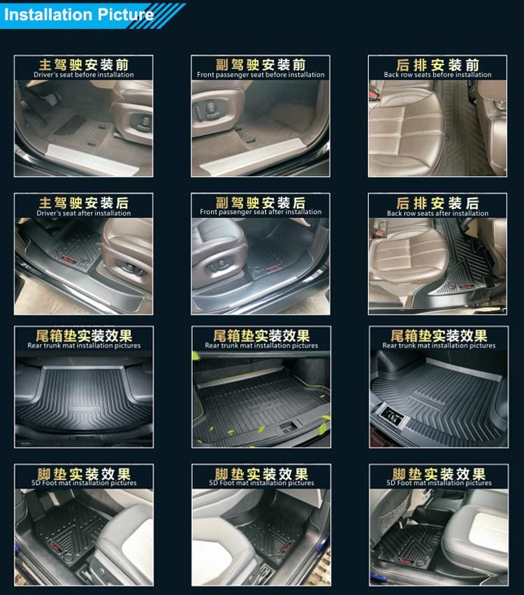 Tpo Floor Mat Car Foot Tray for Hundai Kona 2019