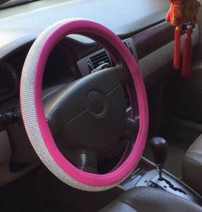 Bling PU Lether Rhinestone Car Steeling Wheel Cover