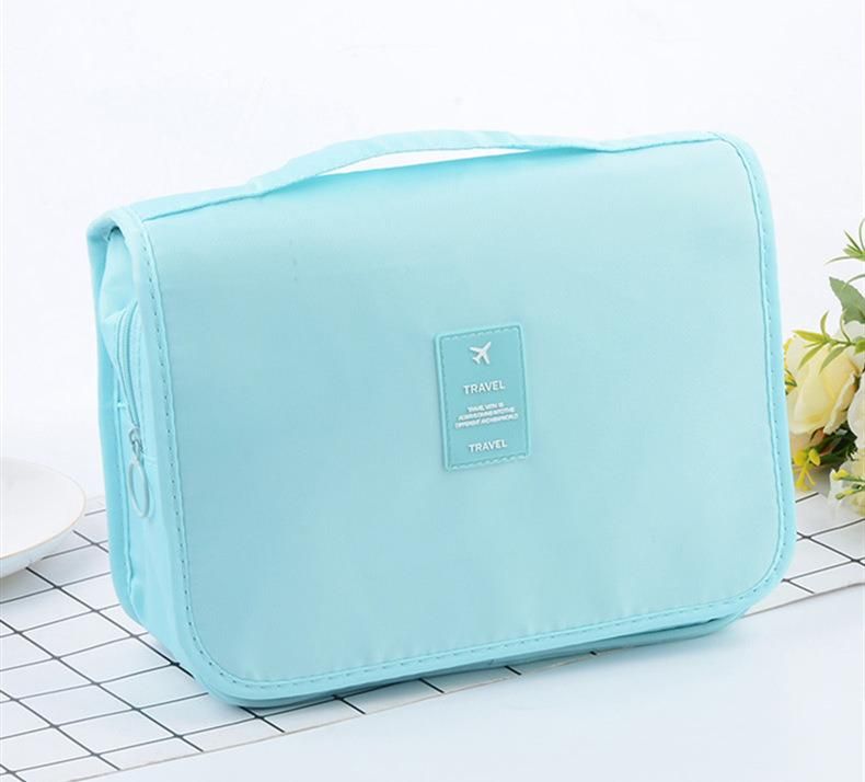 Wholesale Pure Color Toiletry Bag Travel Portable Hooked Wash Bag Cosmetic Storage Bag Can Be Customized Logo