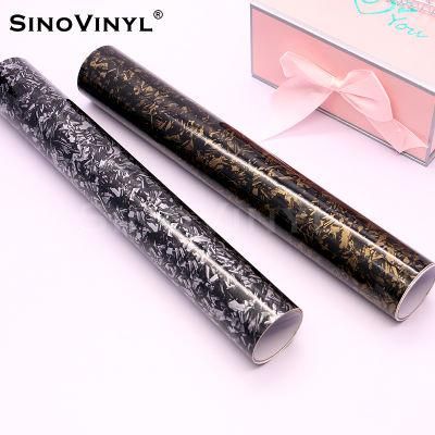 SINOVINYL Black Forged Carbon Vinyl Wrap With Air Free Bubbles Adhesive Sticker Decal Wrapping