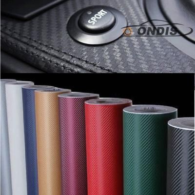 Car Decal Air Bubble Free 3D Carbon Fiber Stickers for Cars