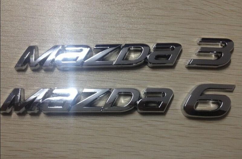 ABS Plastic Custom Silver Car Accessories Auto Letter Badge Emblem