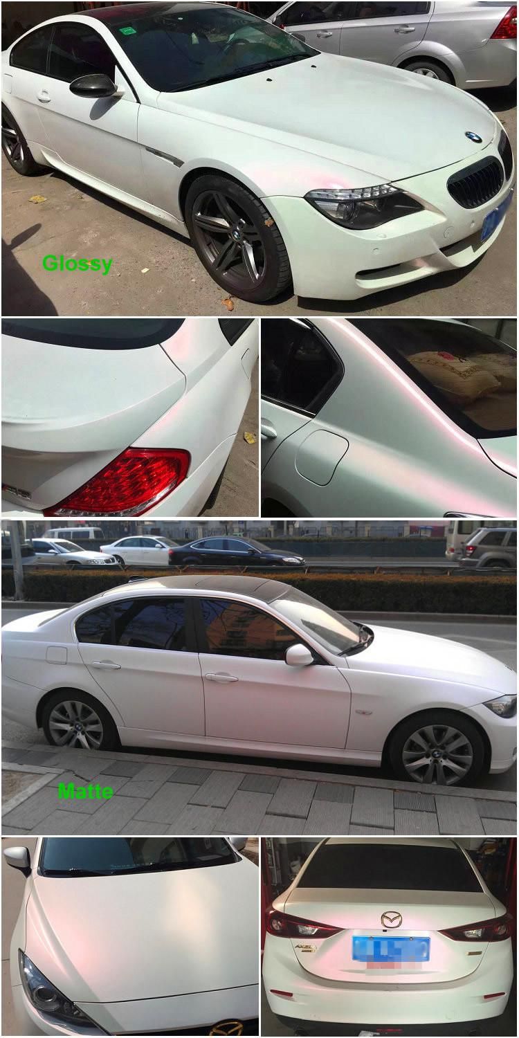 Car Stickers Bubble Air Free Release Matte Pearl White Chameleon Vinyl Wrap