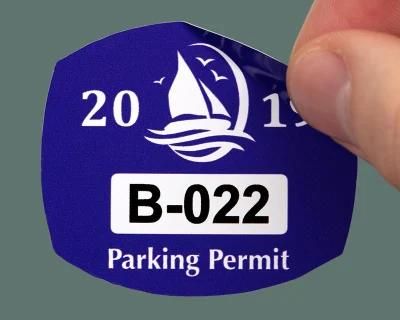 Custom Printing Durable PVC Die Cut Car Parking Permit Stickers