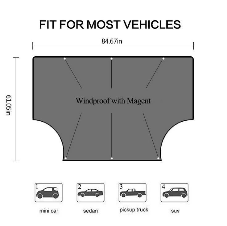 Waterproof Car Cover Breathable Half Top Windscreen Anti UV Snow Dust Sun Shade Protection Snow Protector