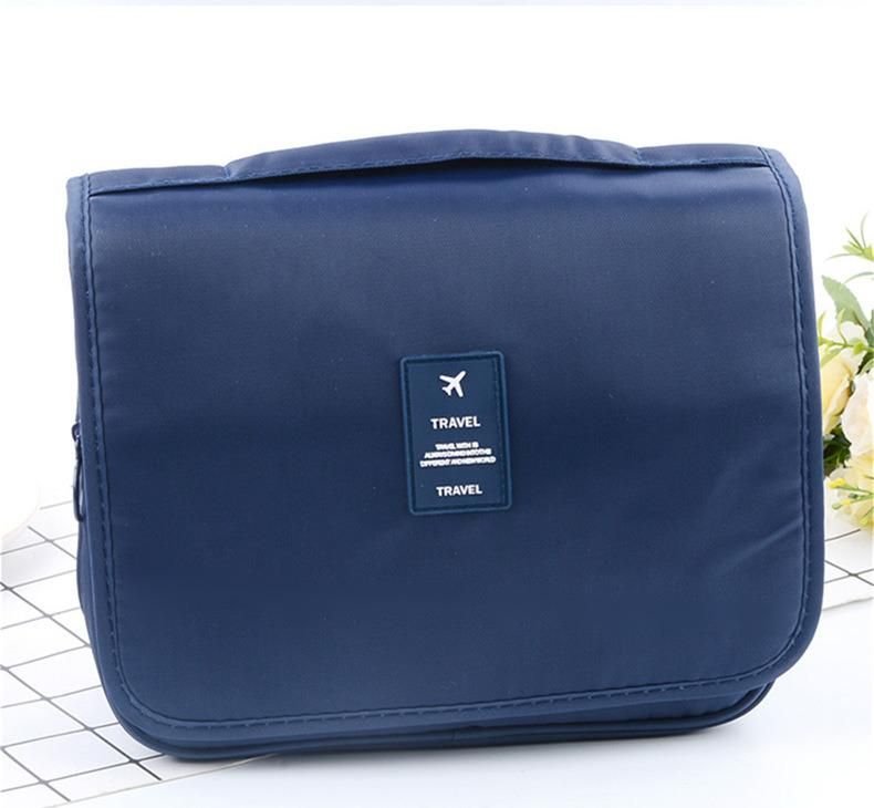 Wholesale Pure Color Toiletry Bag Travel Portable Hooked Wash Bag Cosmetic Storage Bag Can Be Customized Logo