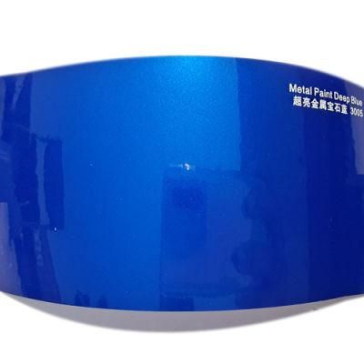 Wrapmaster 1.52X18m Air Bubble Free Super Glossy Car Wrap Metal Paint Blue Race Car Wraps Car Stickers Car Wrap Blue Film