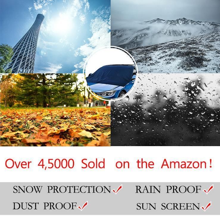Waterproof Car Cover Breathable Half Top Windscreen Anti UV Snow Dust Sun Shade Protection Snow Protector