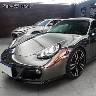 SINOVINYL Low Tack and Super Air Channels Chrome Mirror Fluorescent Green Vinyl Film Car Body