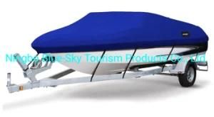 Heavy Duty 600d Marine Grade Polyester Canvas Trailerable Waterproof Boat Cover, Fits V-Hull, Tri-Hull, Runabout Boat Cover