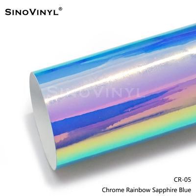 SINOVINYL Chrome Rainbow Vinyl Blue Purple Chrome Vinyl Auto Car Sticker Vinyl