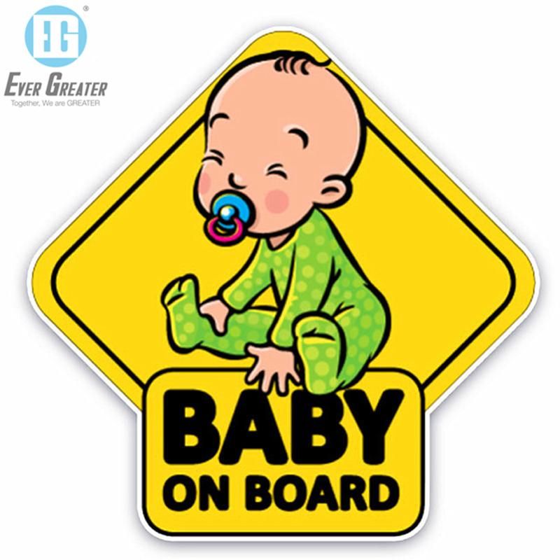Cartoon Car Stickers Reflective Vinyl Styling Baby in Car Warming Car Sticker Baby on Board Sicker