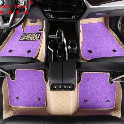 Hand Sewing Leather Coil Anti Slip 5D Carpet Car Mat