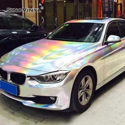 SINOVINYL Factory Supply Stretchable Easy Installed Chrome Laser Holographic Stone Car Foil Auto