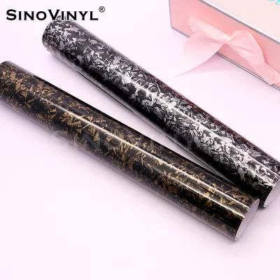 SINOVINYL Hot Selling Premium 3D Silver Gloss Forged Air Free Bubble Carbon Fiber Car Wrap