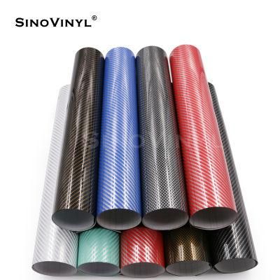 SINOVINYL Wholesale 1.52x18M PVC 2D Carbon Fiber Car Vehicle Body Sticker Vinyl Wrap