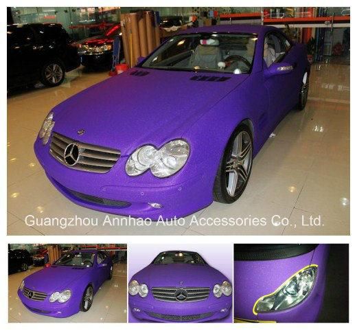 Car Accessories 1.52*28m PVC Self Adhesive Car Color Changing Film Wrap Orange Glitter Vinyl Sticker