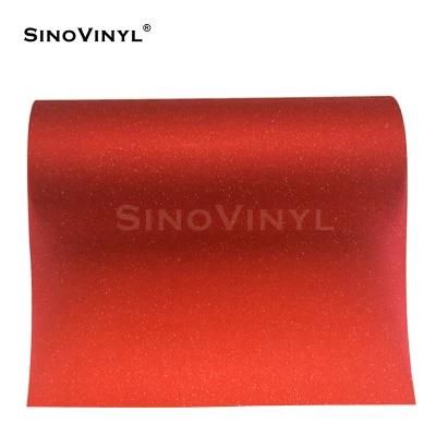 SINOVINYL 0.3x9M HL-GL02 Red Glitter Car Film Headlight High Flexible Polymeric Pvc Film Protection Vinyl