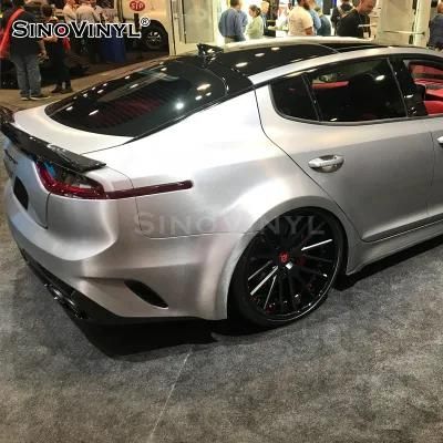 SINOVINYL Air Bubble Free Film Electro Metallic Brushed Silver Color Change Car Wrap Vinyl