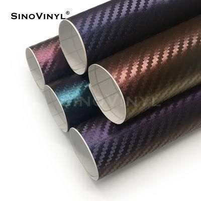SINOVINYL New Style High Glossy Car Body Accessories Exterior Wrapping Chameleon Carbon Vinyl