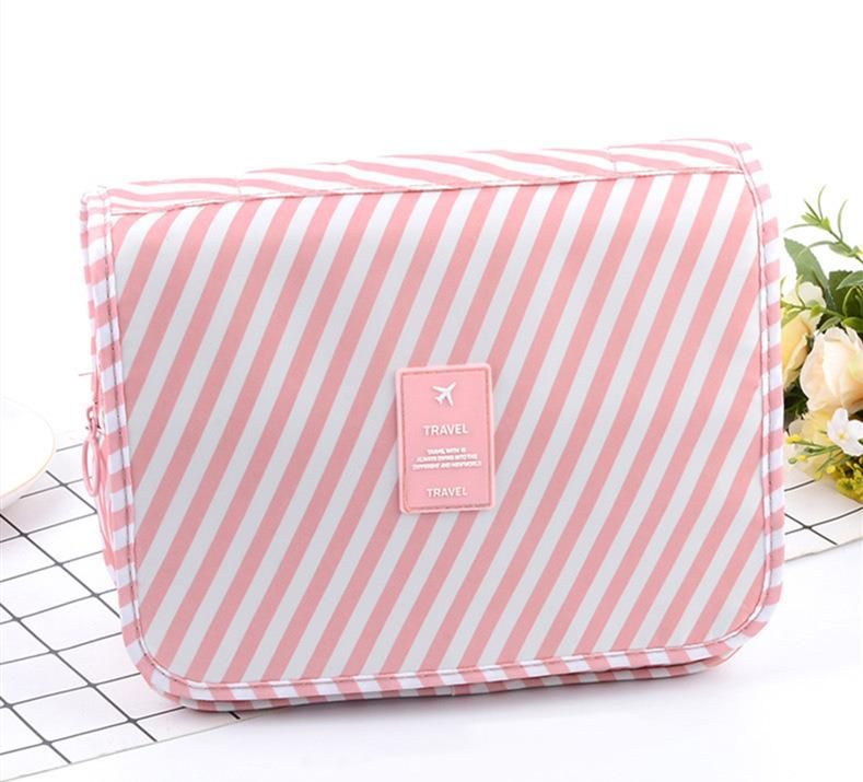 Wholesale Pure Color Toiletry Bag Travel Portable Hooked Wash Bag Cosmetic Storage Bag Can Be Customized Logo