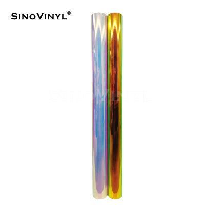 SINOVINYL Hot Popular Self Adhesive Vinyl Color Chrome Laser Rainbow Film Vinyl For Car Wrap Auto Film Decoration Foil