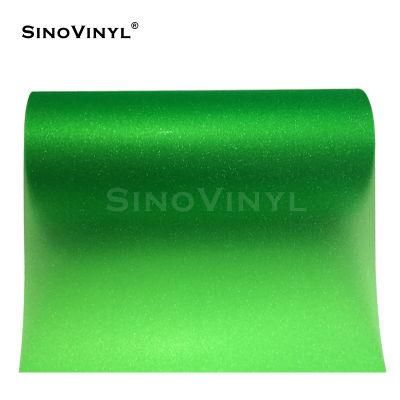 SINOVINYL 0.3x9M HL-GL04 Green Glitter Car Film Headlight High Flexible Polymeric Pvc Film Protection Vinyl