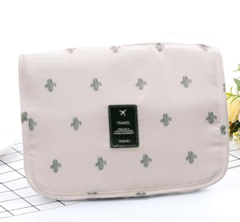 Wholesale Pure Color Toiletry Bag Travel Portable Hooked Wash Bag Cosmetic Storage Bag Can Be Customized Logo