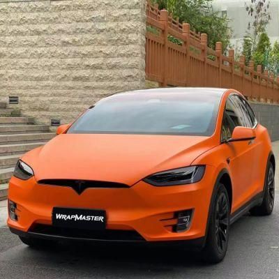 Tsautop 1.52*18m Car Hood Wrap Ultimate Flat Orange Vinyl Wrap Colors