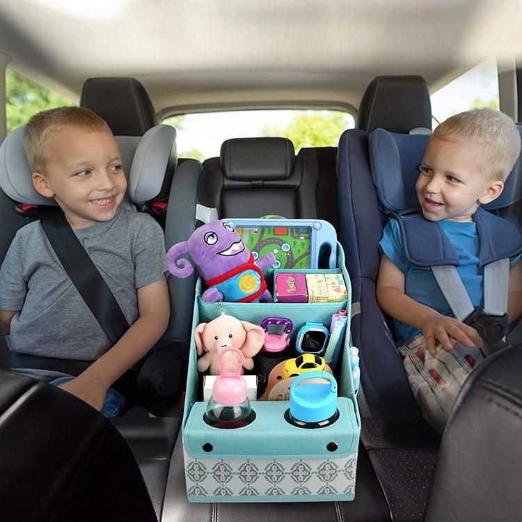 Car Seat Organizer - Passenger Seat Organizer, Collapsible Small Car Seat Storage Organizer for Console Front or Back, Automotive Backseat Organizer