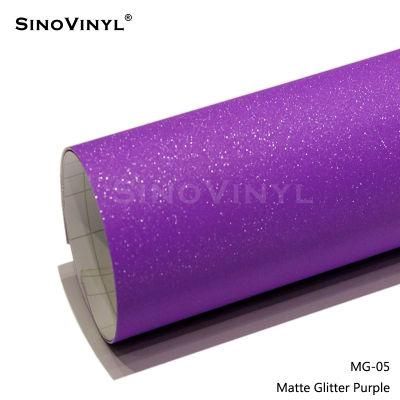 SINOVIYNL 1.52 x28M Air Free Bubbles Adhesive Stickers Matte Glitter Color Car Vinyl Wrap